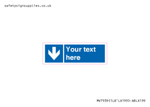 Custom Mandatory directional sign, blue arrow down